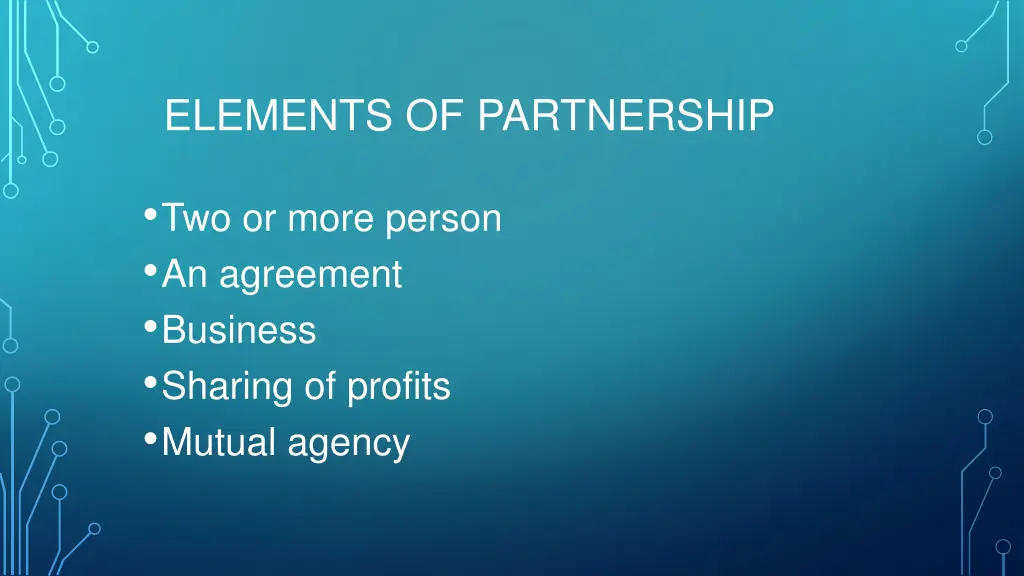elements of partnership