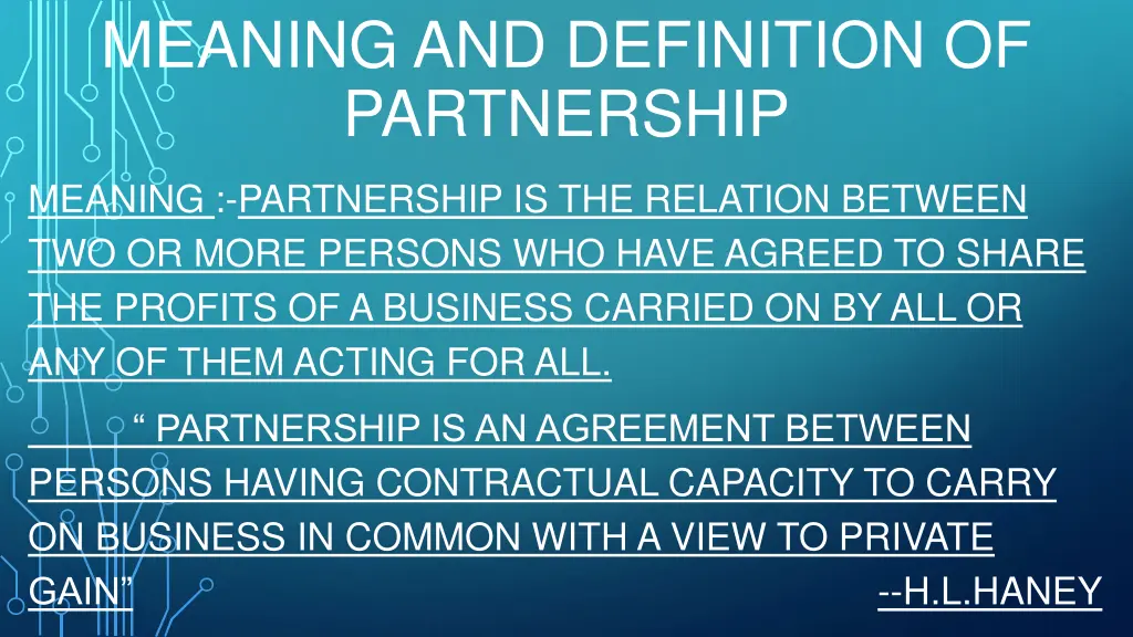 meaning and definition of partnership