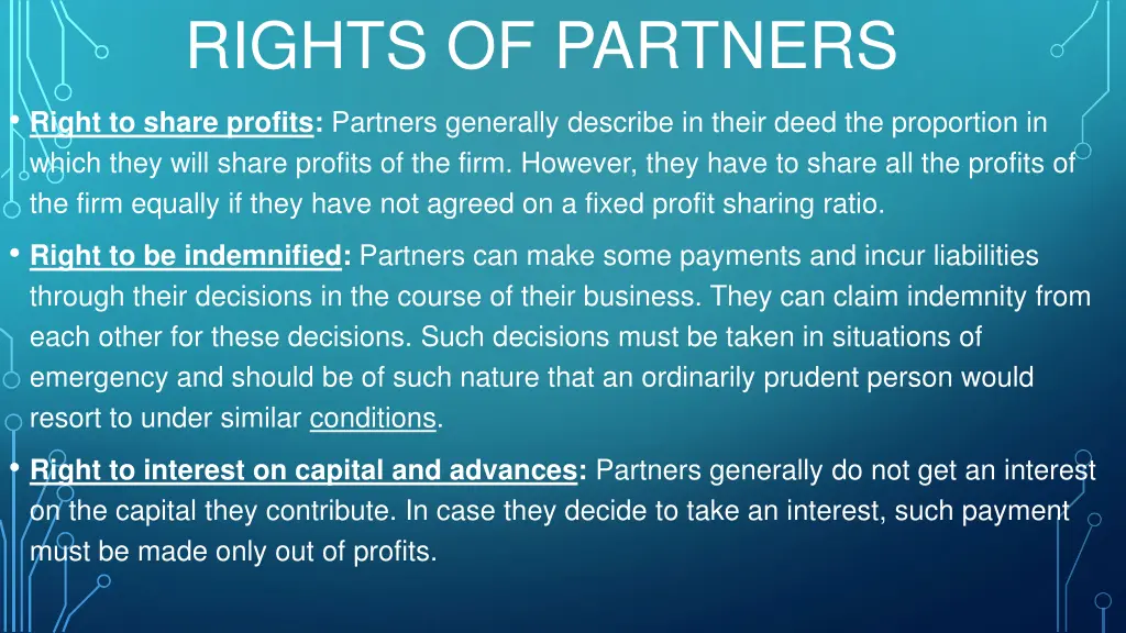 rights of partners