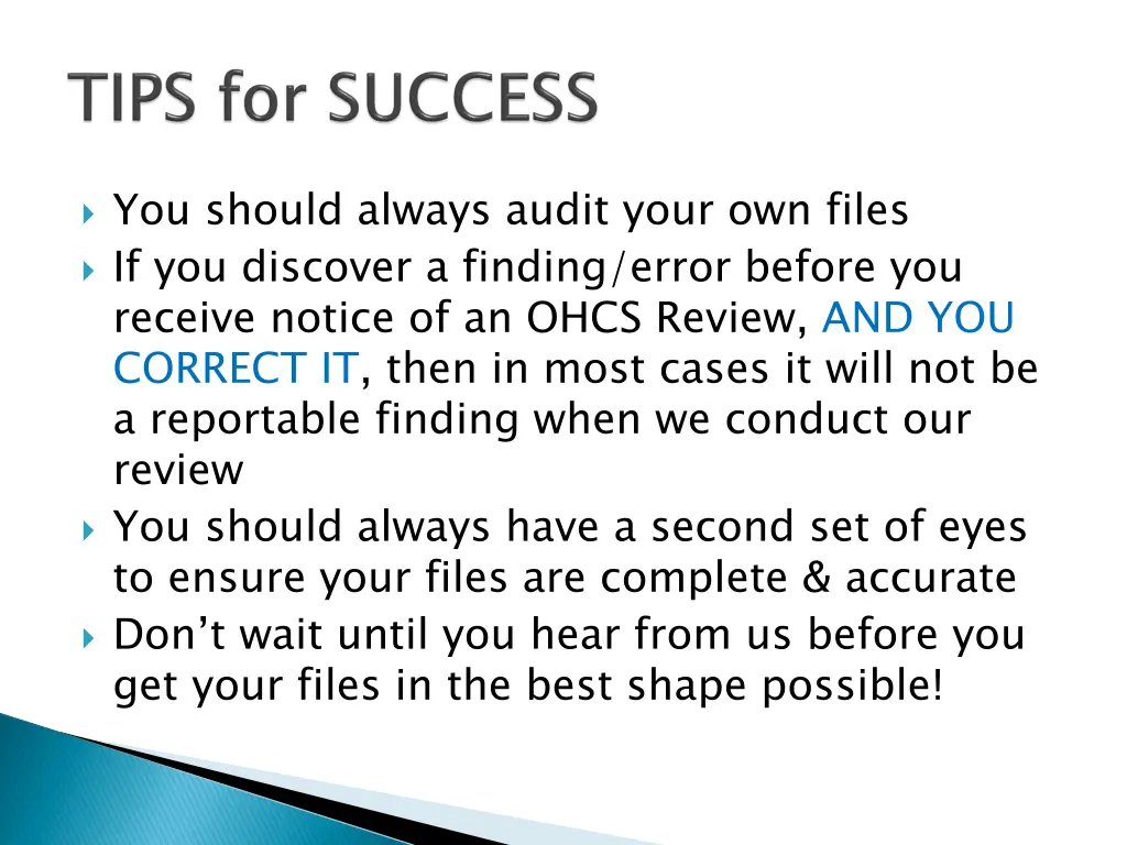 you should always audit your own files