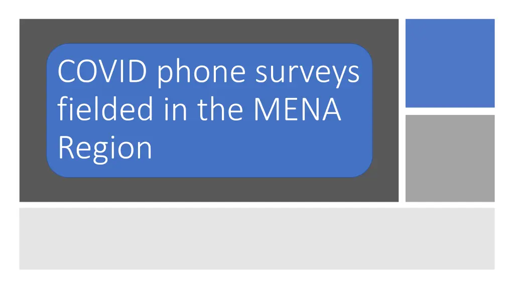 covid phone surveys fielded in the mena region