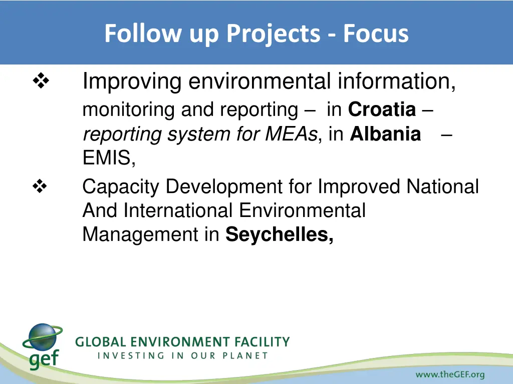 follow up projects focus