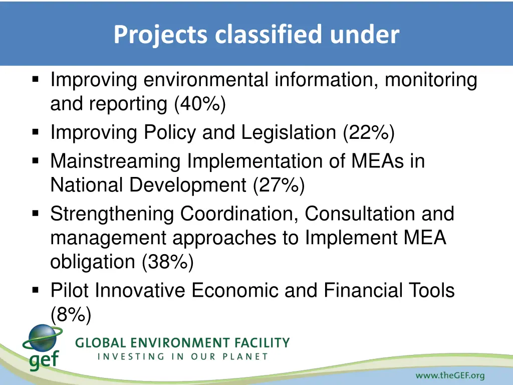 projects classified under