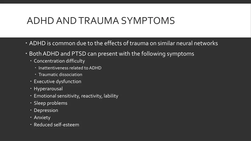 adhd and trauma symptoms