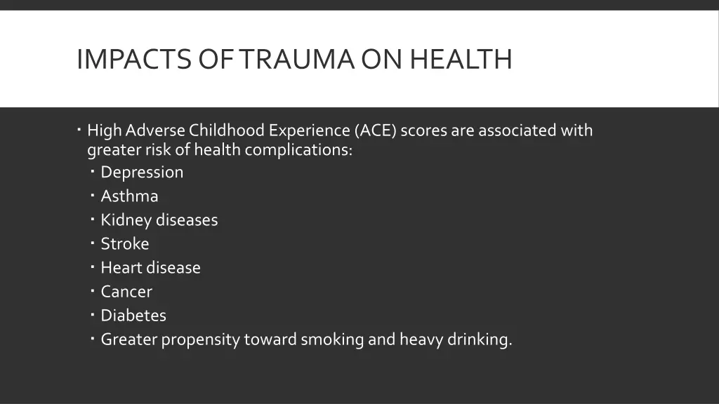 impacts of trauma on health