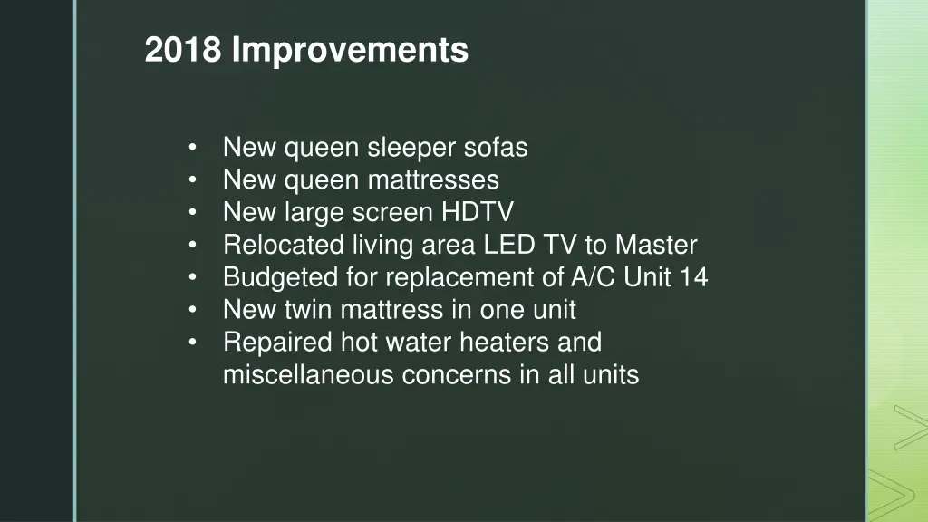 2018 improvements