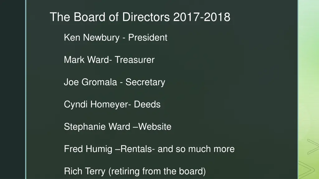 the board of directors 2017 2018