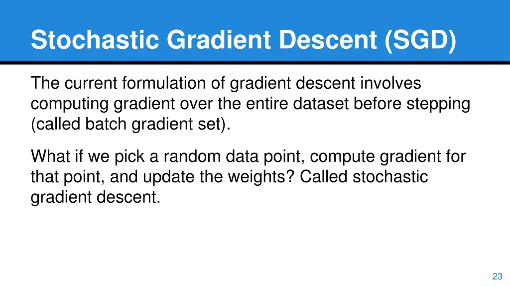 stochastic gradient descent sgd