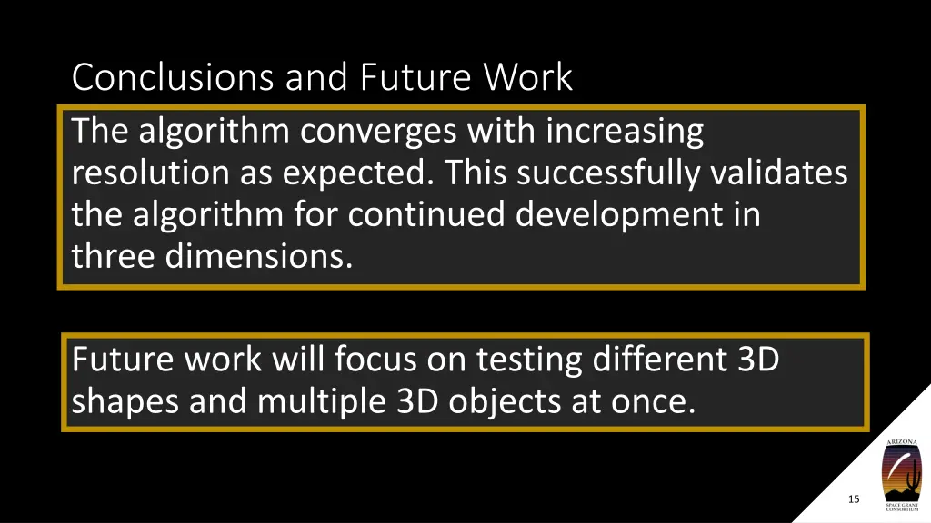 conclusions and future work the algorithm