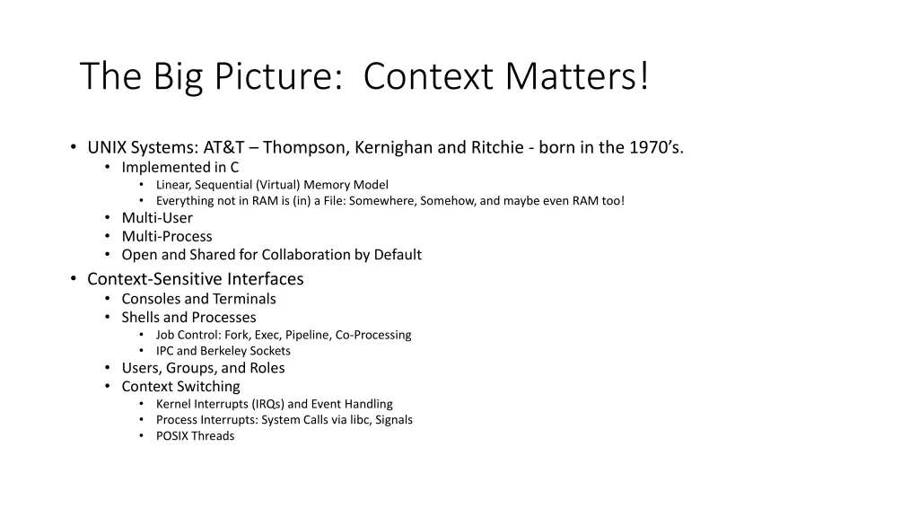 the big picture context matters