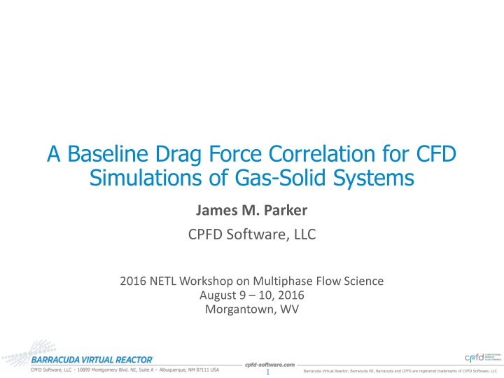 a baseline drag force correlation