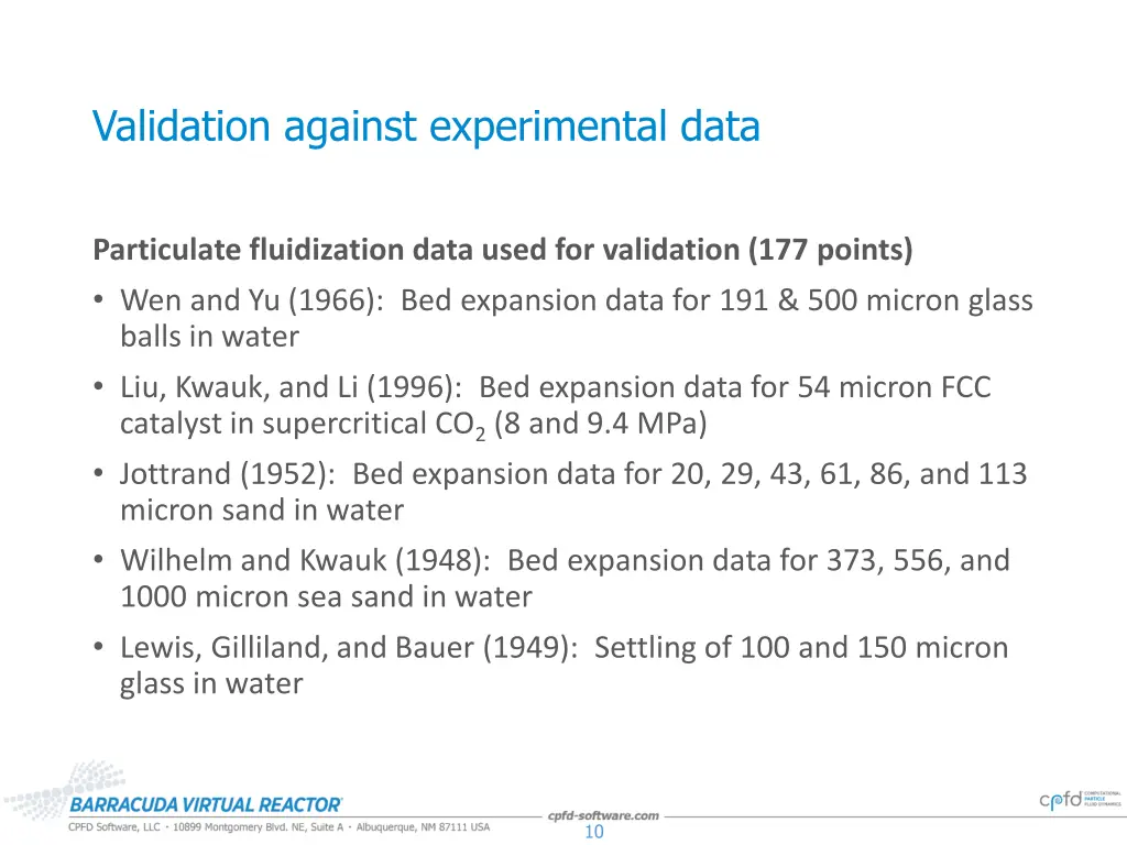 validation against experimental data