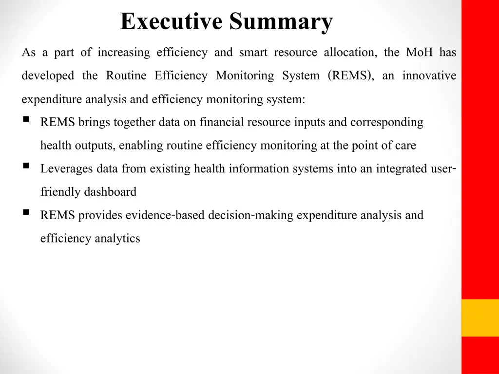 executive summary as a part of increasing