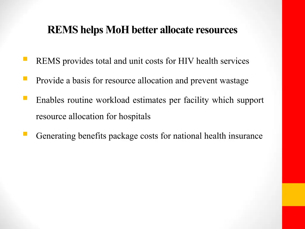 rems helps moh better allocate resources