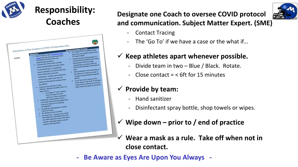 responsibility coaches