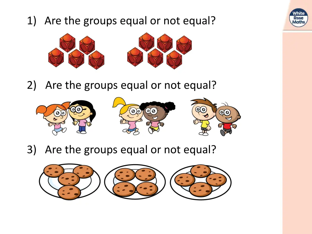 1 are the groups equal or not equal