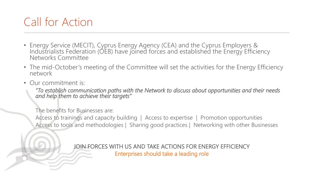 call for action