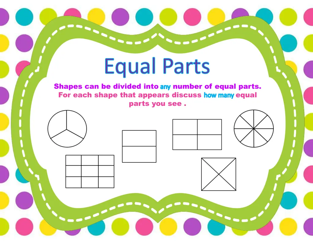 equal parts shapes can be divided into any number