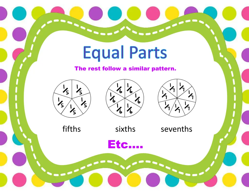 equal parts the rest follow a similar pattern