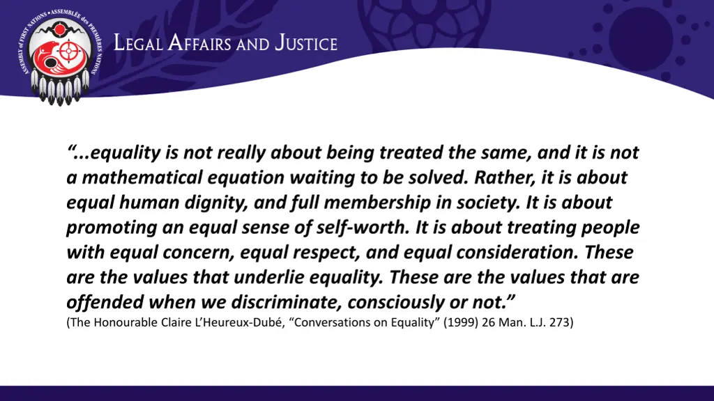 equality is not really about being treated