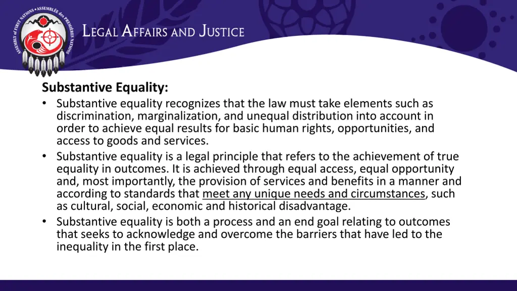 substantive equality substantive equality