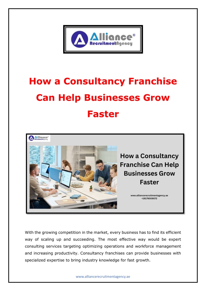 how a consultancy franchise