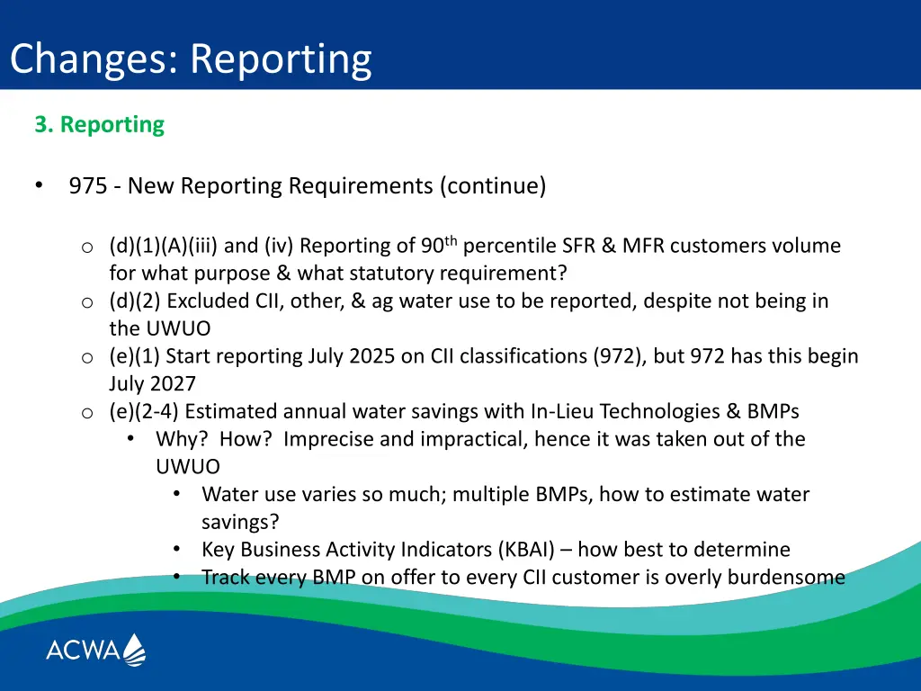 changes reporting 1