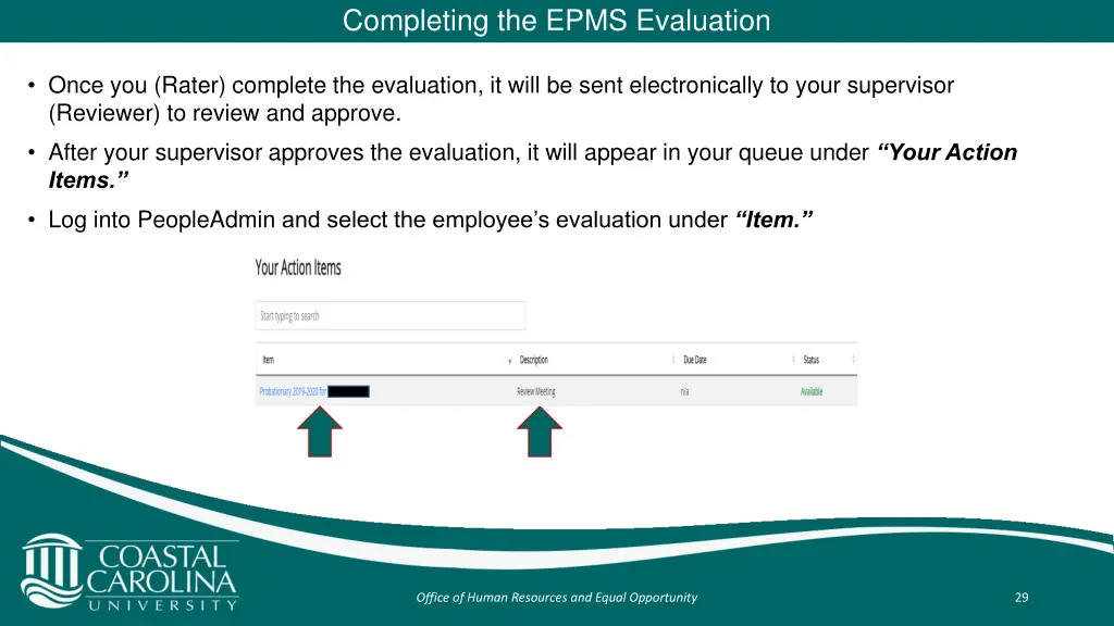 completing the epms evaluation 12