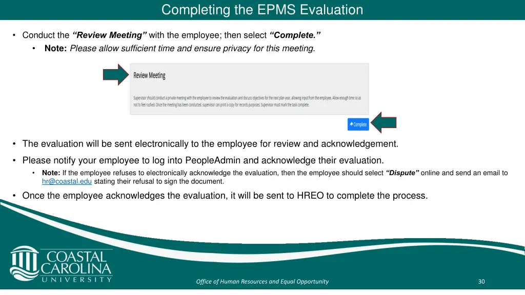 completing the epms evaluation 13