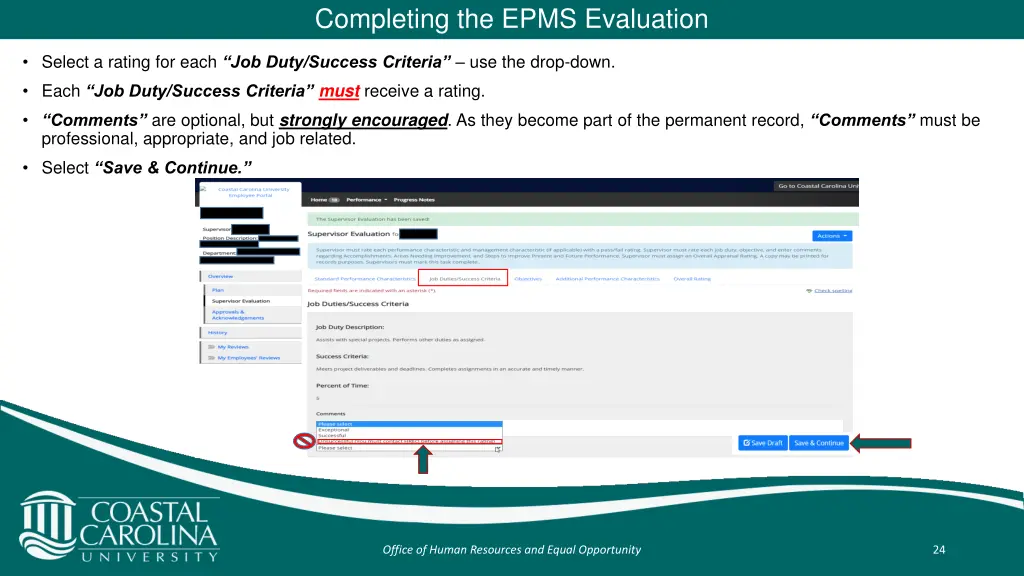 completing the epms evaluation 7