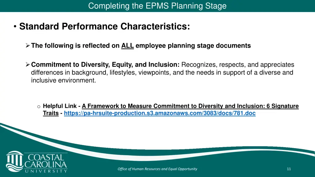 completing the epms planning stage 8