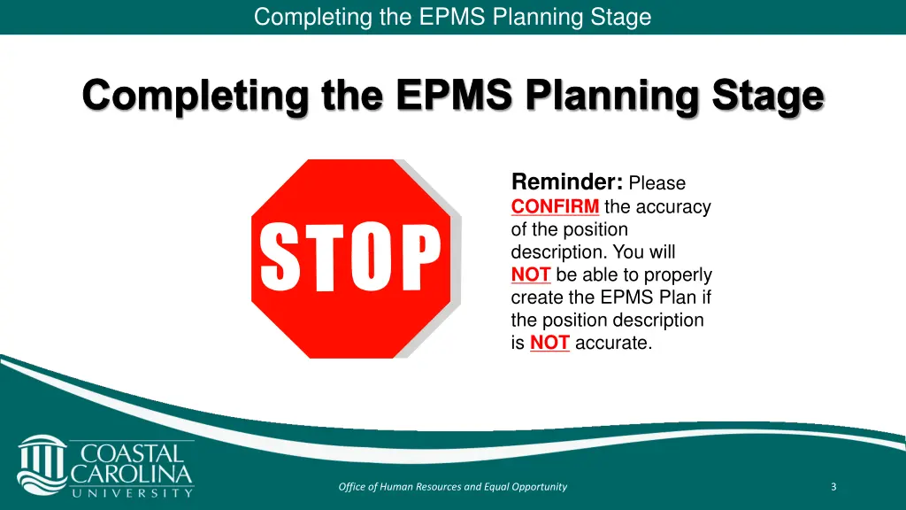 completing the epms planning stage