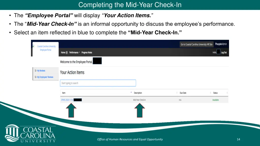 completing the mid year check in