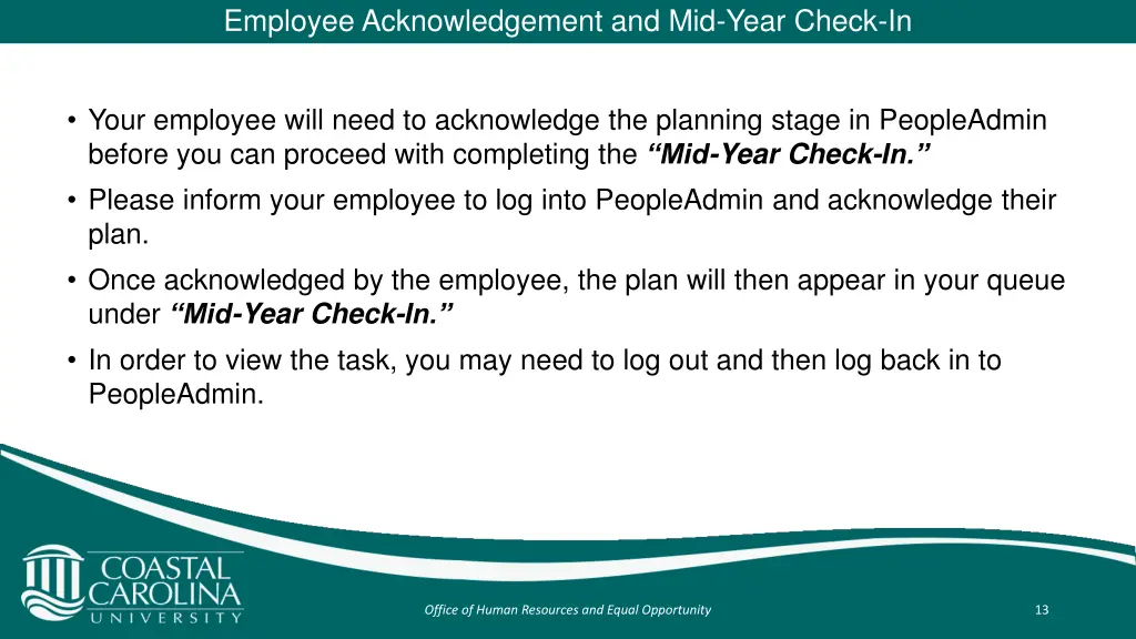 employee acknowledgement and mid year check in