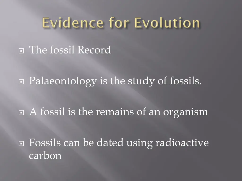 the fossil record