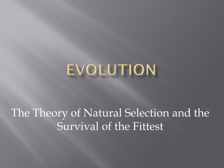 the theory of natural selection and the survival
