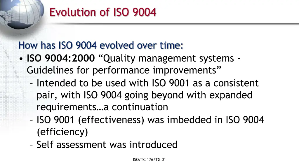 evolution of iso 9004 2