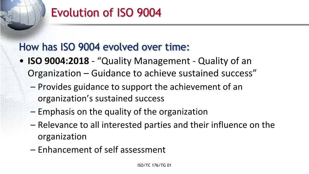 evolution of iso 9004 4