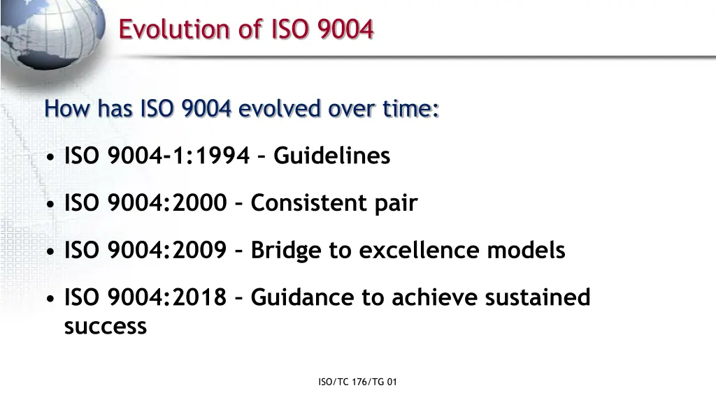 evolution of iso 9004