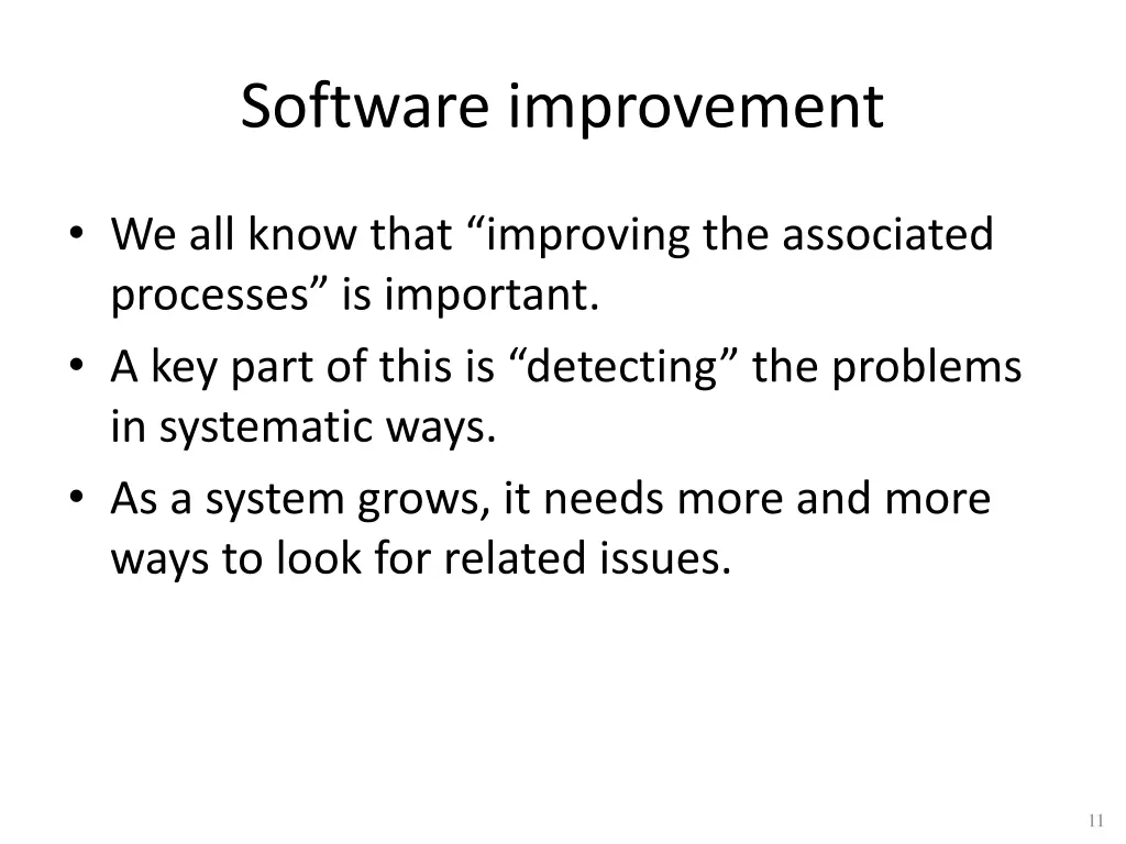 software improvement