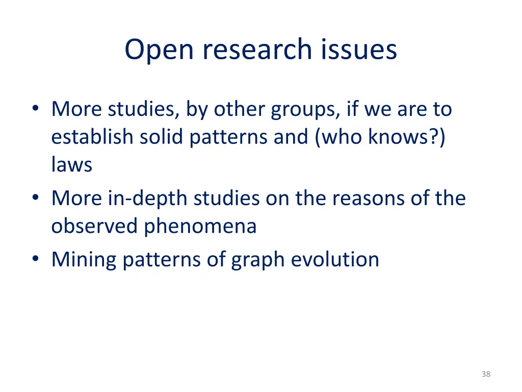 open research issues