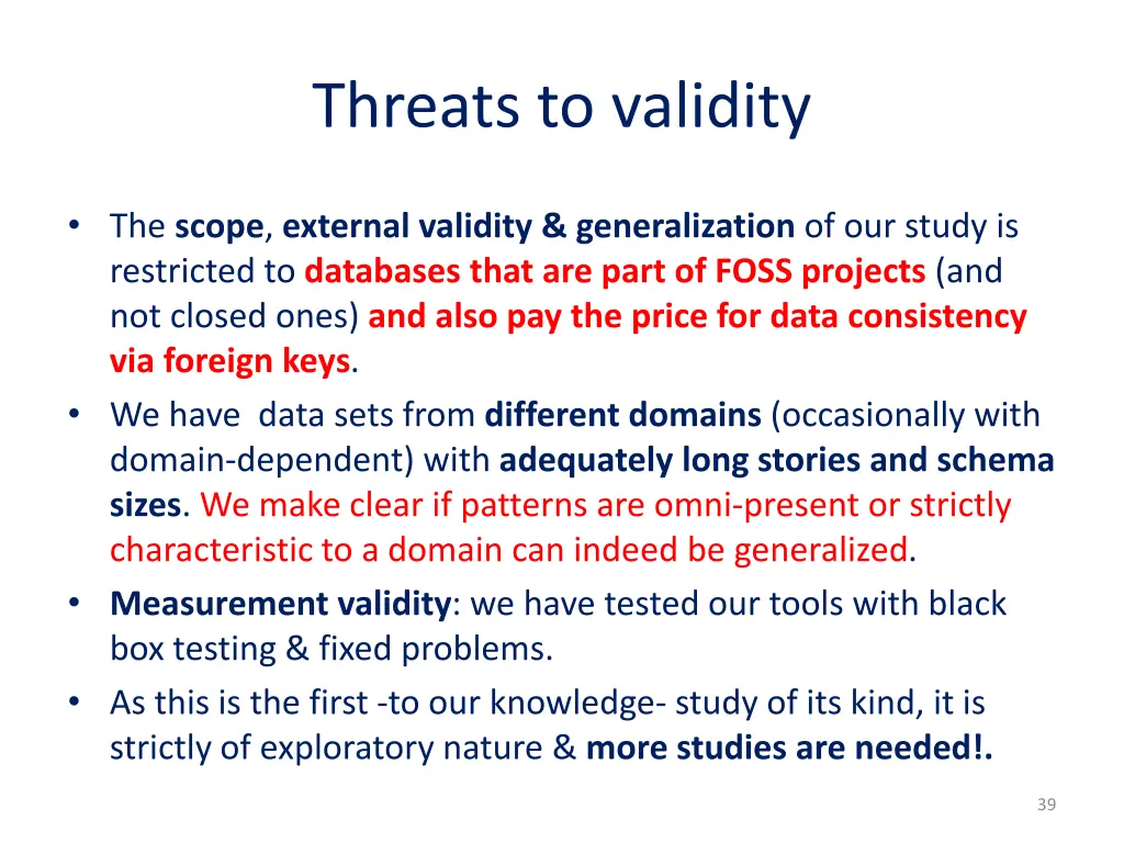 threats to validity