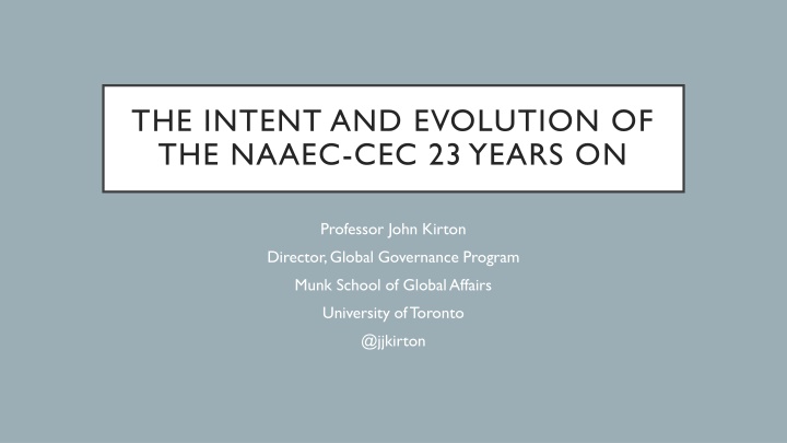 the intent and evolution of the naaec