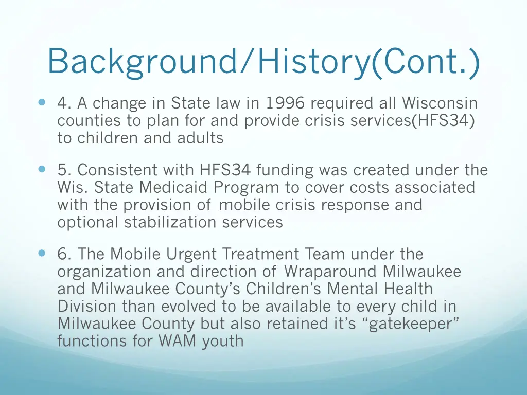 background history cont