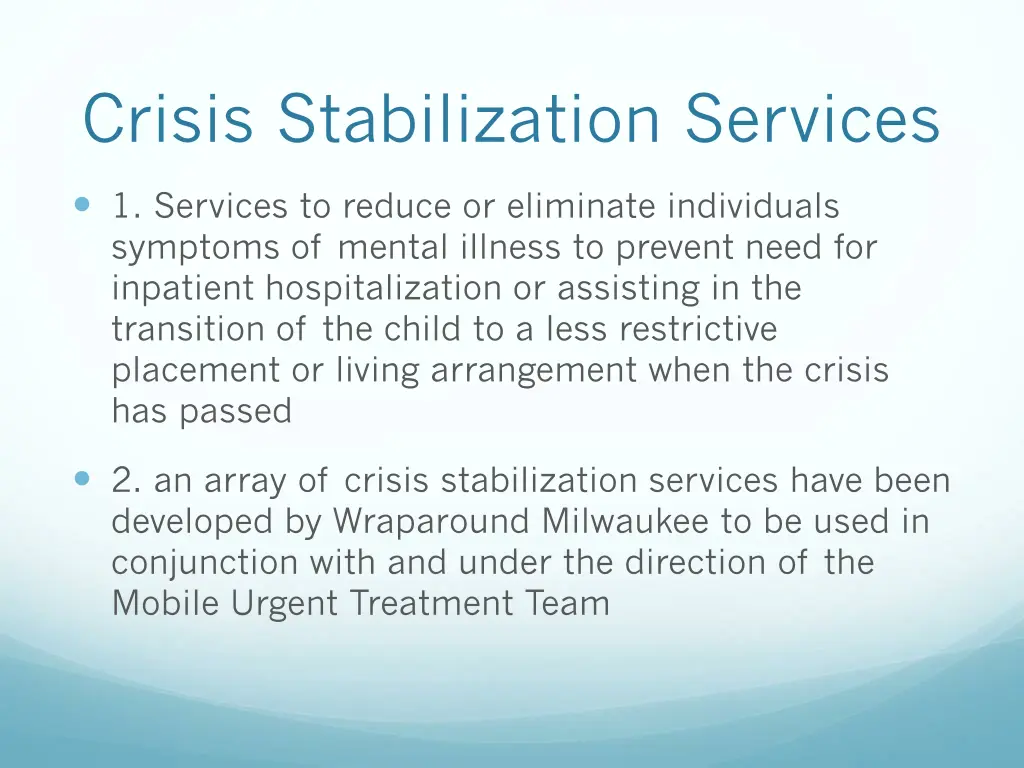 crisis stabilization services
