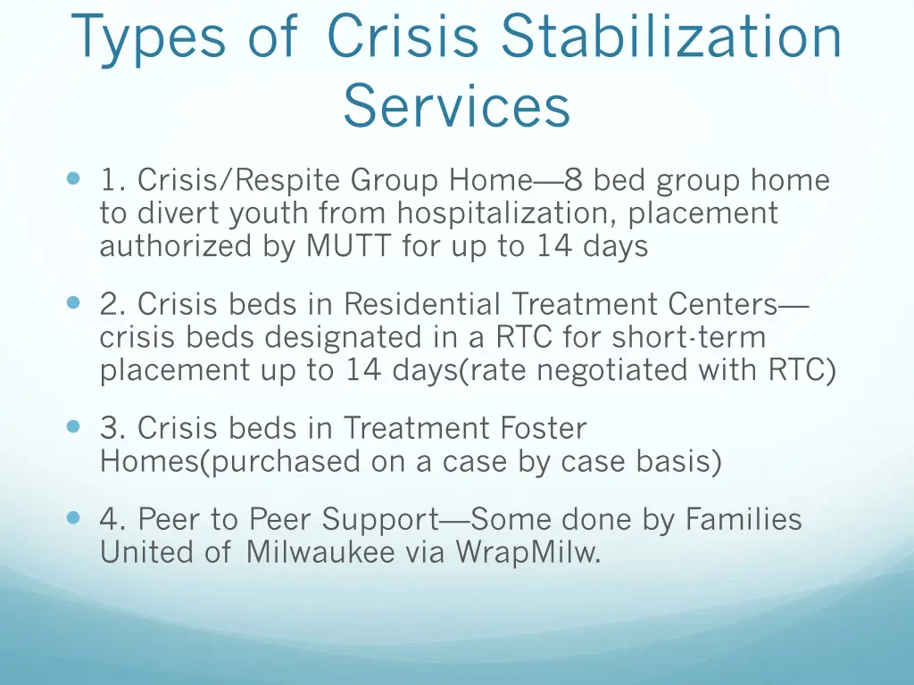 types of crisis stabilization services