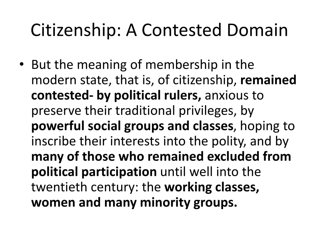 citizenship a contested domain