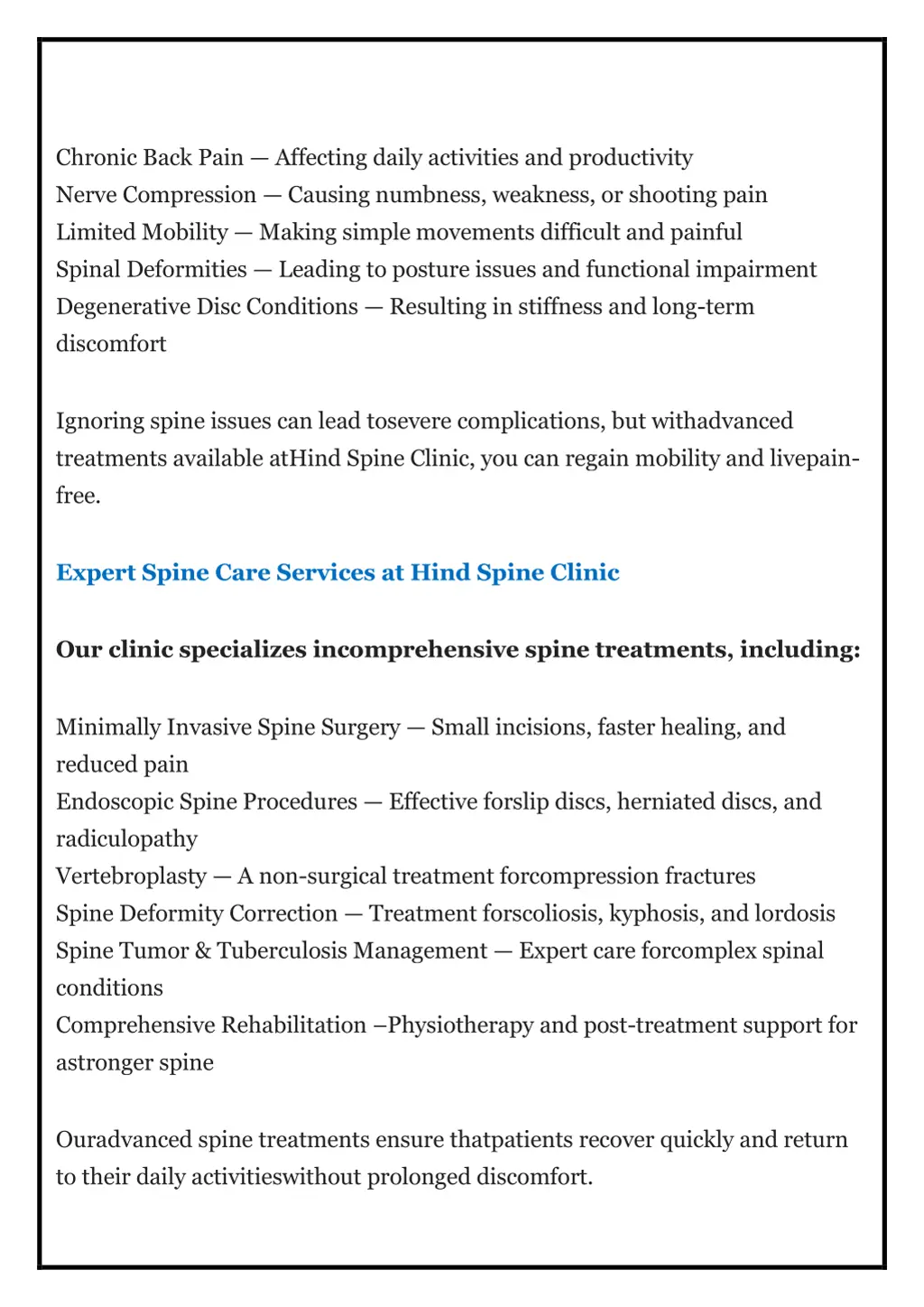 chronic back pain affecting daily activities