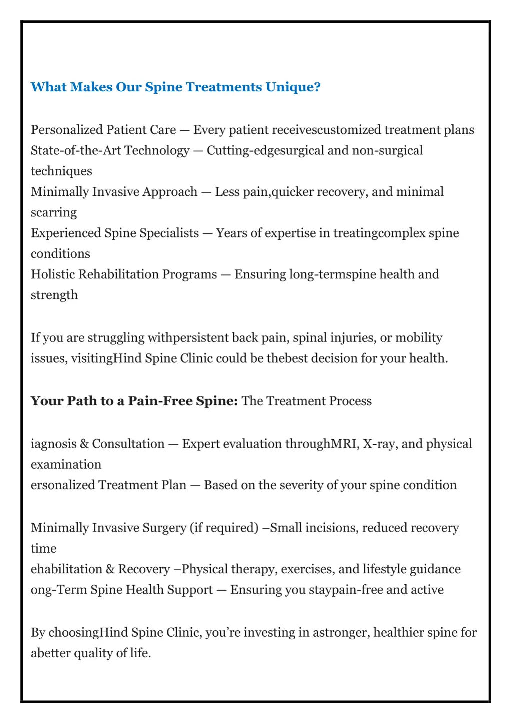 what makes our spine treatments unique