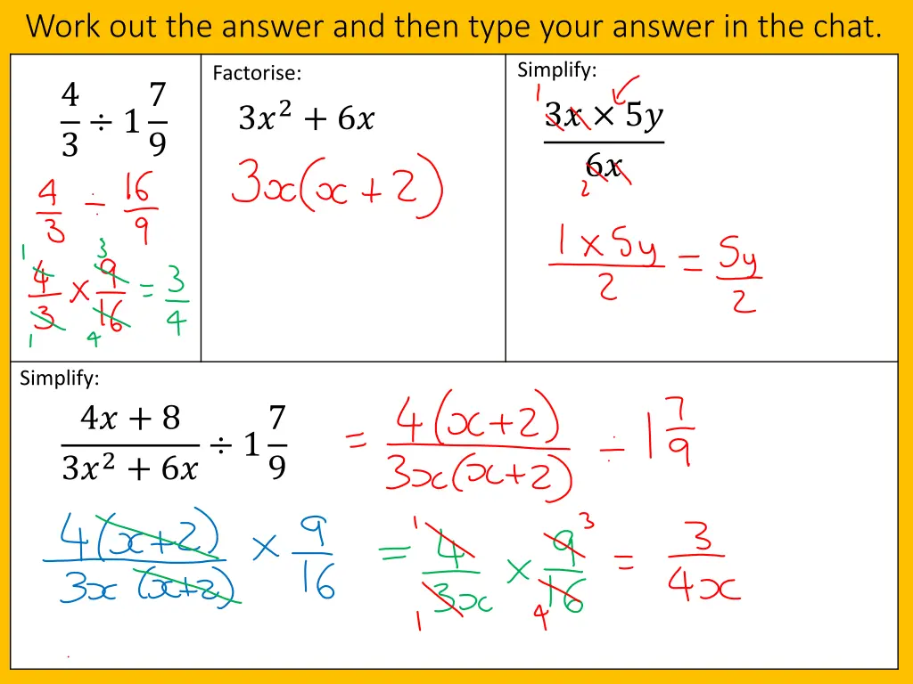 work out the answer and then type your answer 20